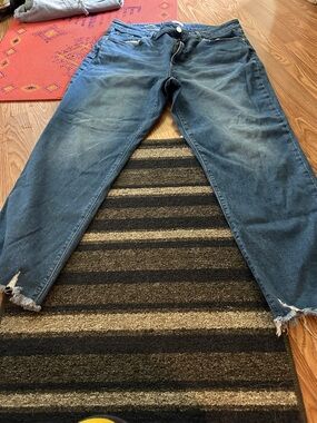 LOFT Outlet Light Blue Denim Waistband Detail